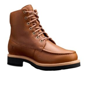 Tecovas Tan Leather Moc-Toe Lace-Up Boot